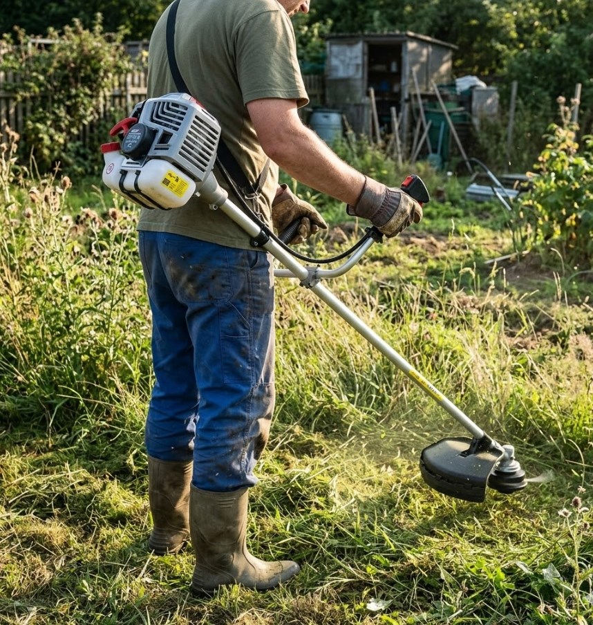 Kosa spalinowa DEDRA DED8717 1,45 kW 52 cm³ z tarczą, szelkami i 2 głowicami